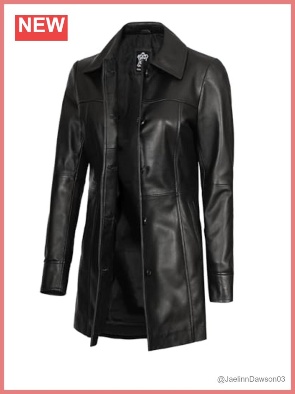 100% Real Lambskin Leather Jacket Button Front Car Coat Workwear